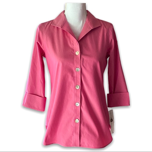 NWT FOXCROFT Button Down Shirt Pink - Picture 5 of 5